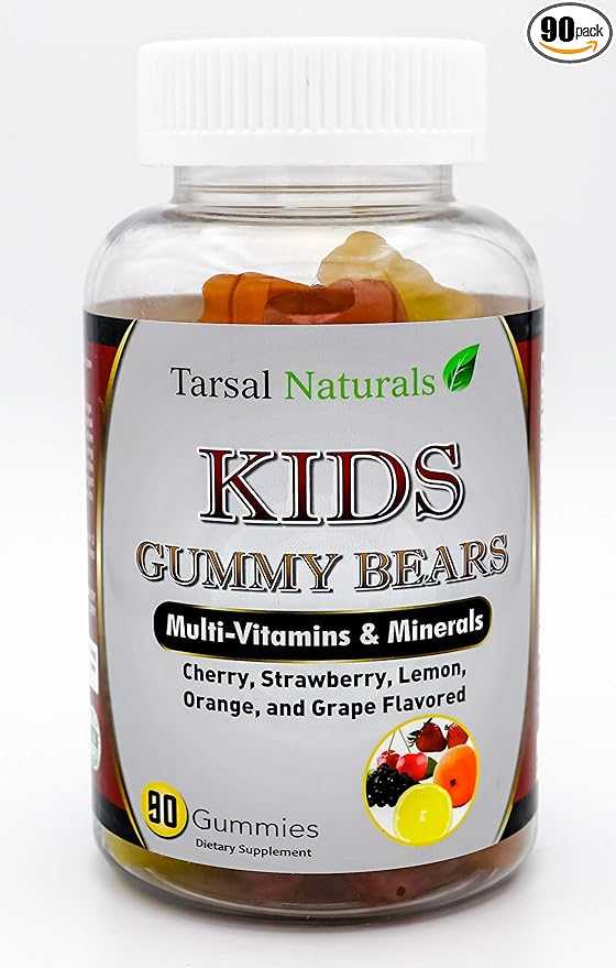 Multivitamin and Minerals 90 Gummy for Kids Bears Help Child’s Immune System Calcium and Vitamin D Strong Bones Free of Artificial Flavors Made in USA Gluten Free FDA Registered Facility cGMP