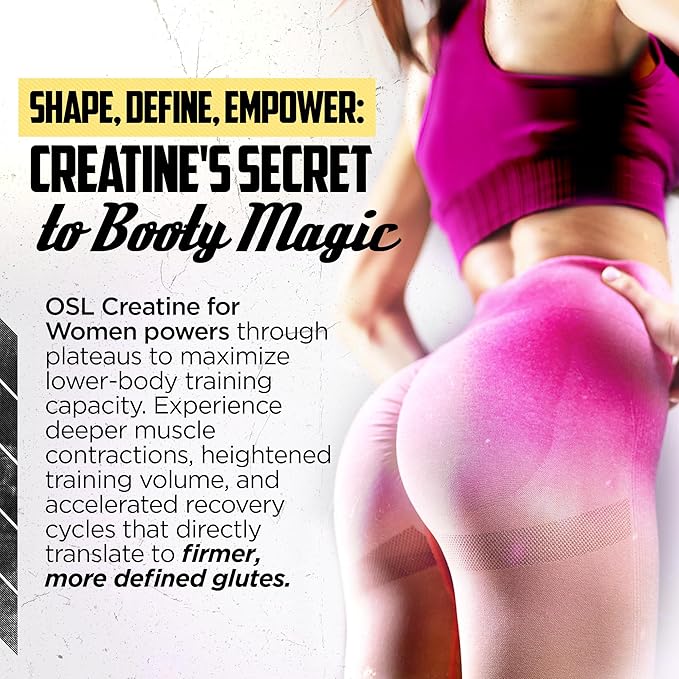 Old School Labs 5g Creatine Monohydrate Powder with Collagen &amp BCAA ∣ Women's Post-Workout Formula for Muscle Repair &amp Recovery Energy &amp Lean Muscle Support 30 Servings Pink Lemonade