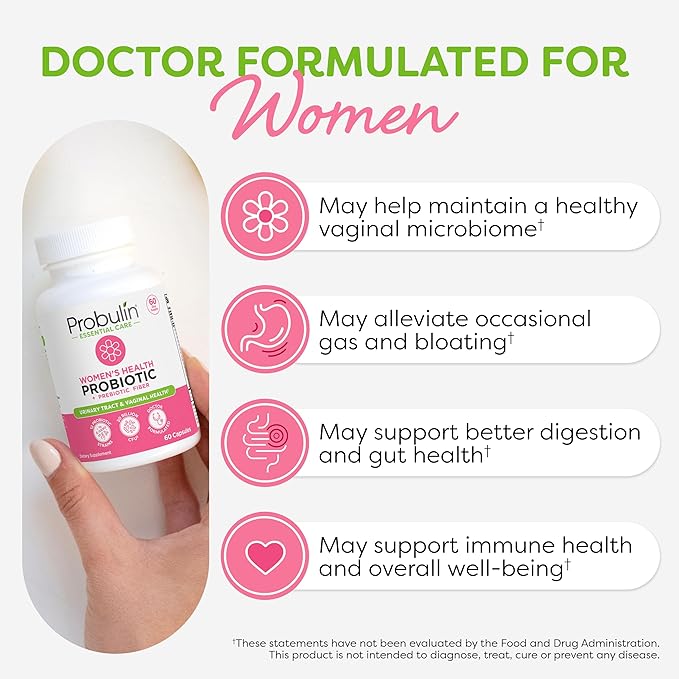 Probulin Women’s + Daily Care Probiotic Bundle – Digestive Vaginal &amp Immune Health Support – 2-Pack Vegan 10 &amp 20 Billion CFU 60 Count Each