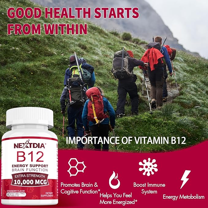 B12 Vitamins 10000 mcg 2 Pack + Vegan Iron Filled Gummies 1 Pack