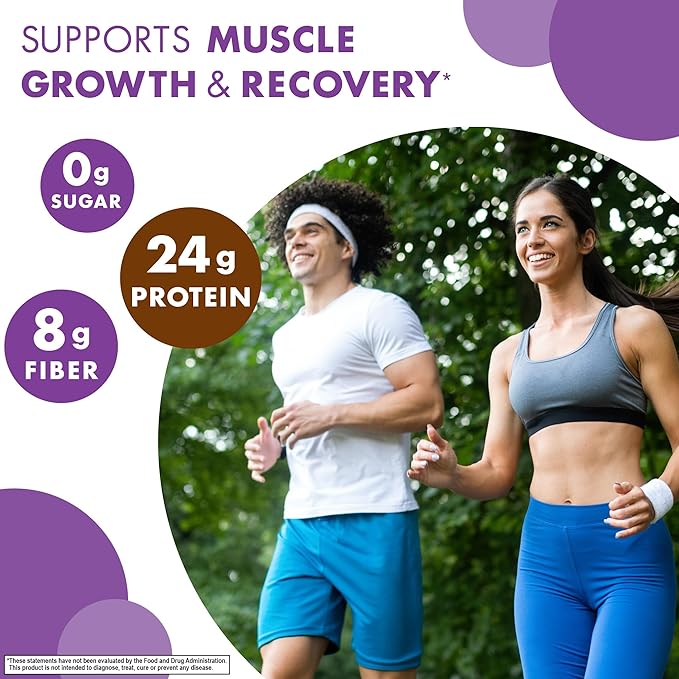 BlueBonnet Nutrition Organic Plant Protein Powder 24g Plant Based Protein Zero Sugar 8g Prebiotic Fiber USDA Organic Non-GMO Kosher Gluten-Free Soy-Free Vegan Chocolate Flavor 19 Servings