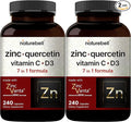 NatureBell Zinc Quercetin with Vitamin C &amp D3 480 Capsules (2 Pack) | Quercetin 1000mg + Zinc 50mg + Vitamin C 250mg + Vitamin D3 5000 IU | 4-in-1 Advanced Immune &amp Lung Support | ZincVanta