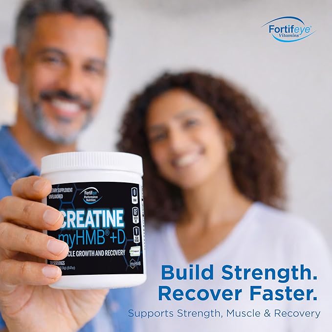 Creatine Monohydrate Powder 30 Servings Unflavored with HMB 3000mg and Vitamin D 12.5mcg Creapure Supplement 5g Per Serving for Daily Strength Training Performance Muscle Support for Adults