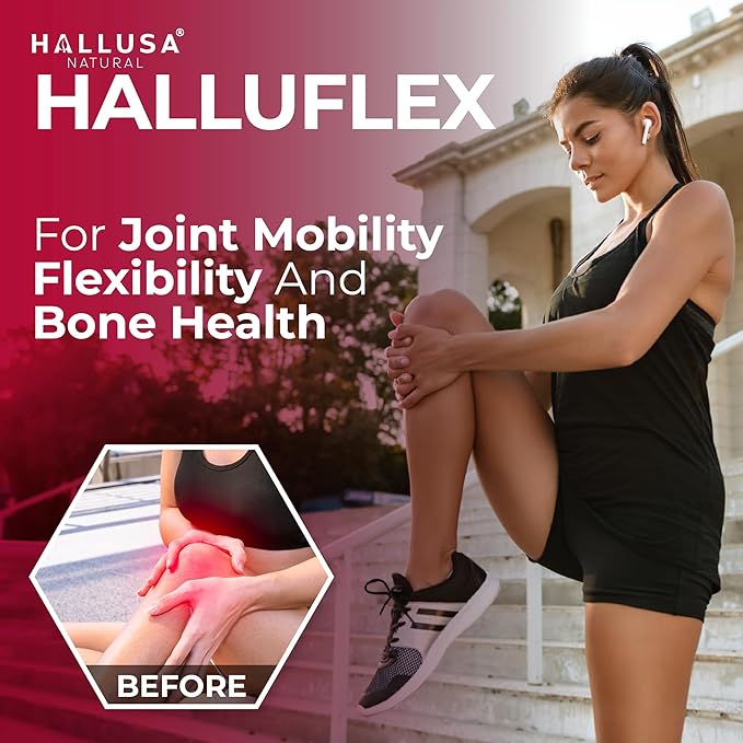 Hallusa Natural Halluflex Joint Support Supplement for Women &amp Men Glucosamine Chondroitin 2850mg 300 Capsules Plus Hydrolyzed Collagen Mobility Flexibility &amp Joint Health