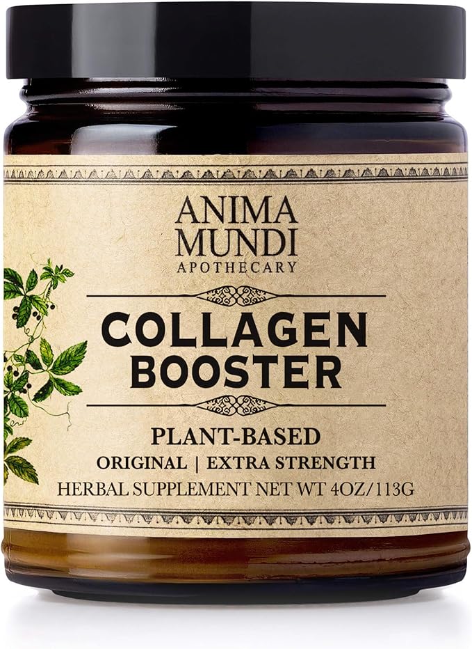 Anima Mundi Apothecary Vegan Collagen Powder - Plant-Based &amp Organic Collagen Booster - Helps Support Collagen &amp Keratin Production for Healthy Skin Hair &amp Bones (4oz/113g)