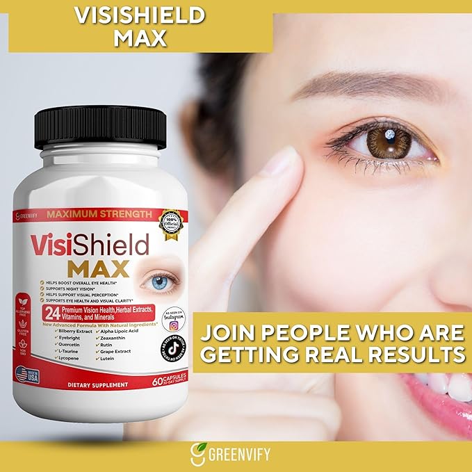 VisiShield Max Eye Health Supplement 24 Premium Vision Vitamins and Minerals 60 Capsules (3)