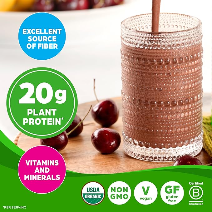 Orgain Organic Vegan Meal Replacement Protein Powder Creamy Chocolate Fudge - 20g Plant Based Protein Gluten Free Dairy Free Lactose Free Soy Free No Sugar Added For Smoothies &amp Shakes - 2.