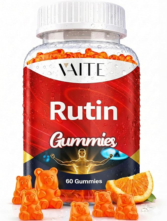 Rutin Supplement 500mg - Sophora Japonica Extract with Quercetin - Antioxidant Gummies for Men and Women - Vein and Leg Wellness - Flavonoid Complex for Daily Vascular Support - 60 Gummies