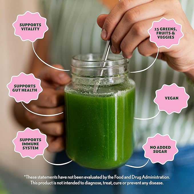 Amazing Grass Greens Superfood Powder: Greens Powder with Digestive Enzymes &amp ProbioticsOrganic SpirulinaChlorellaand Beet Root PowderBerry30 Servings (Packaging May Vary)(Pack of 2)