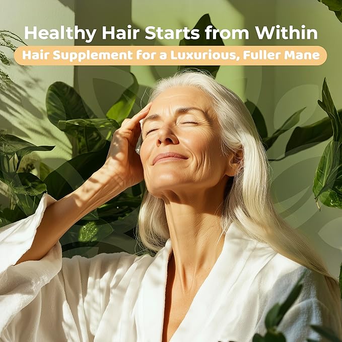 HairVive Hair Supplements for Hair Growth - Hair Vitamins for Women &amp Men - with Biotin Collagen Keratin Hyaluronic Acid Zinc Selenium &amp More - 3.39 Oz - 30 Servings - Apple Pie Flavor