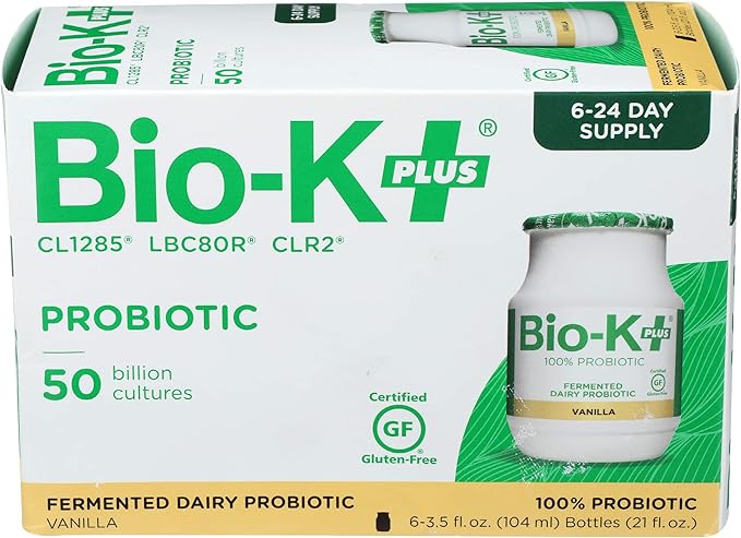 Bio-K Plus Vanilla Probiotic 6 Count 3.5 Fz