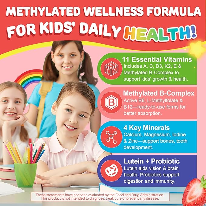 NEVISS Kids Vitamin D3 K2 Gummies 2 Pack + Kids Multivitamin Gummies 1 Pack