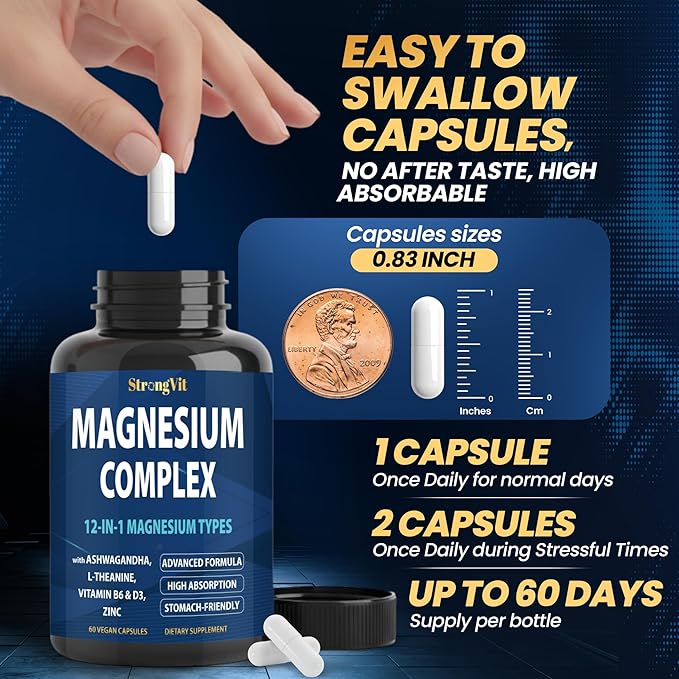 Magnesium Complex &amp Berberine Supplement Bundle (120 Capsules)