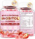 Myo-Inositol &amp D-Chiro Inositol Gummies Supplement for Women 2000mg + 50mg Ideal 40:1 Ratio with Magnesium and Vitamin D3 for Female Hormone Balance &amp Wellness Vegan Gelatin-Free 60 Gummies