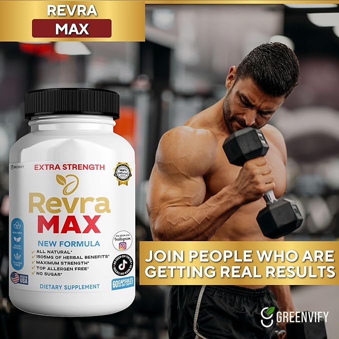Revira MAX Organic Maca Root Supplement Black Red Yellow Maca with Black Pepper 60 Capsules 30-Day Supply (1)