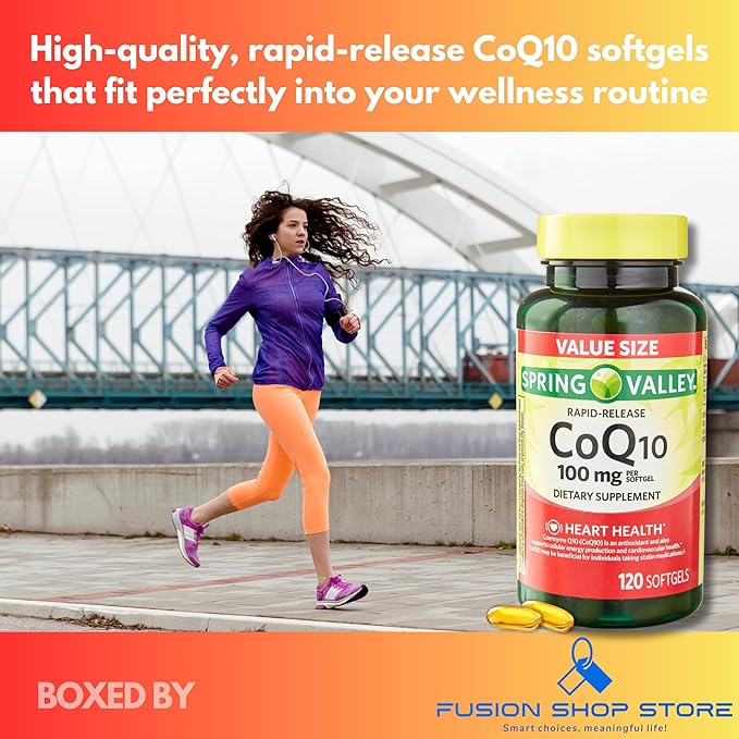 Coq10 100 mg Rapid Release Softgels 120 Count (Pack of 1) Boxed by Fusion Shop Store