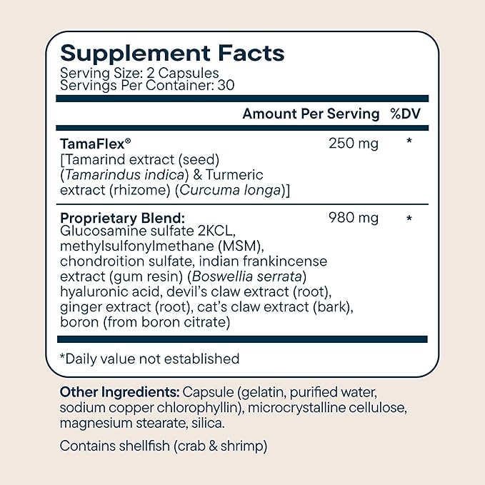 Santo Remedio Articulaciones Joint Health Support Supplement Promotes Joint Comfort Mobility &amp Function Clinically Proven TamaFlex™ Formula 60 Capsules per Jar (30 Servings) Pack of 2