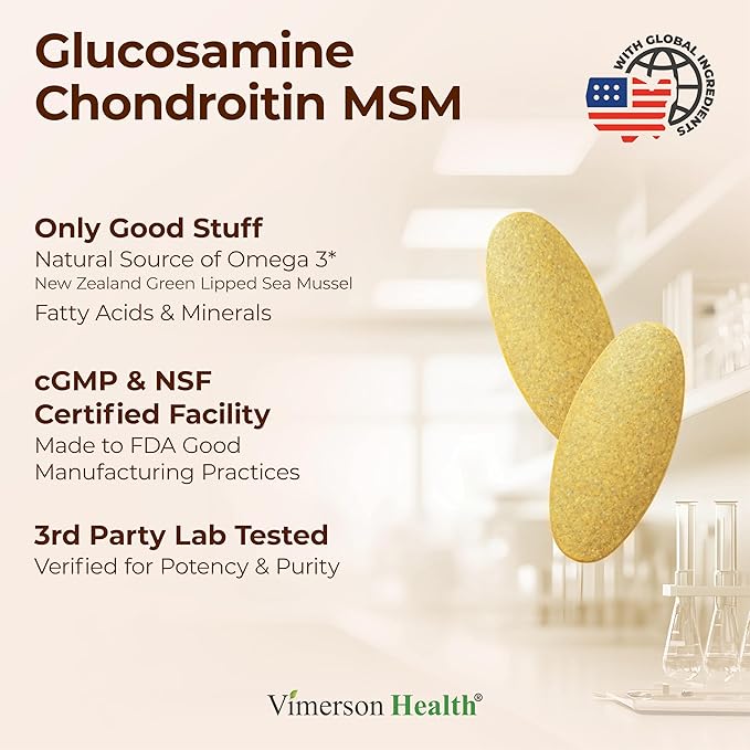 Glucosamine Chondroitin MSM Supplement – Advanced Joint Supplements for Men and Women w/Glucosamine Sulfate 1000mg Chondroitin Sulfate &amp MSM Vitamin B12 and More for Joint Health – FSA Eligible
