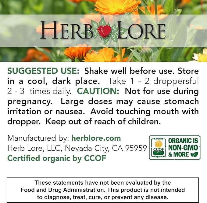 Herb Lore Organic Blessed Thistle for Breastfeeding Support - Liquid Lactation Supplement - 4 fl oz