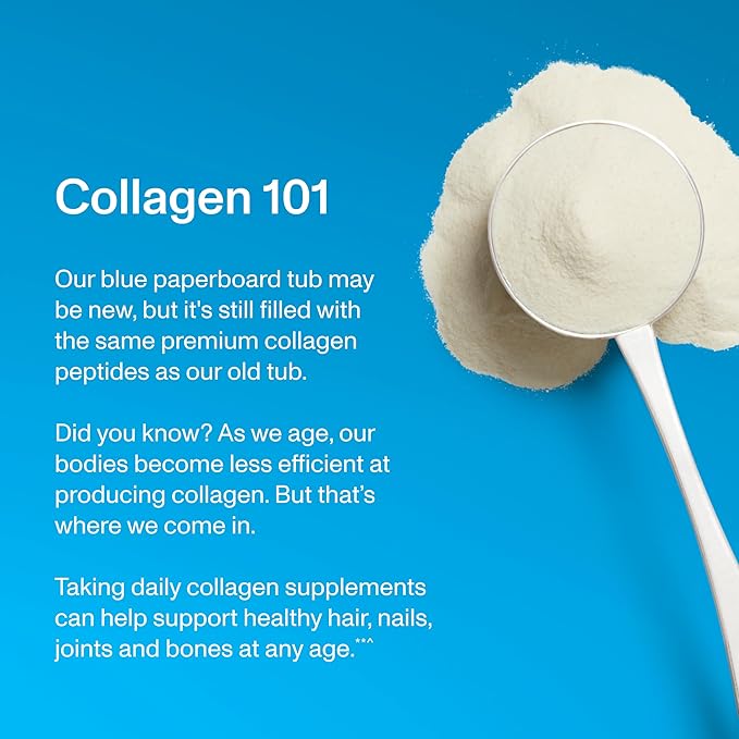 Vital Proteins Grass Fed Collagen Peptides Powder Supports Hair Skin Nails Bones and Joints Health Hydrolyzed Peptides - Zero Sugar Unflavored 20oz