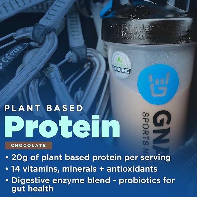 Gnarly Nutrition Vegan Plant Protein – Chocolate Vegan Protein Powder NSF Sport Certified – Meal Replacement Daily Nutritional Boost – Lactose Free Powder – Chocolate 28.2 oz