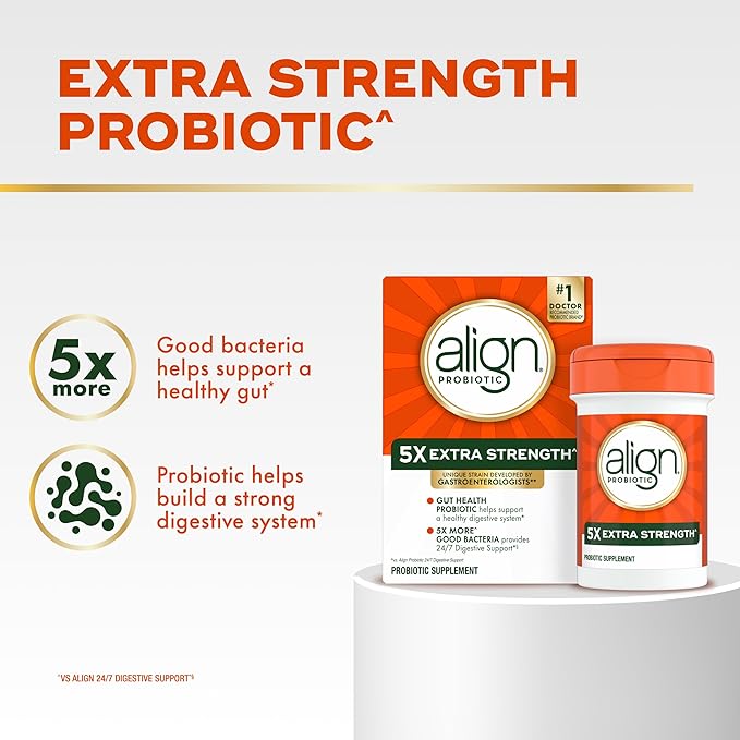 Align Probiotic Extra Strength Probiotics for Women and Men Probiotics for Men Probiotic Capsules have 5X CFUs 42 Capsules
