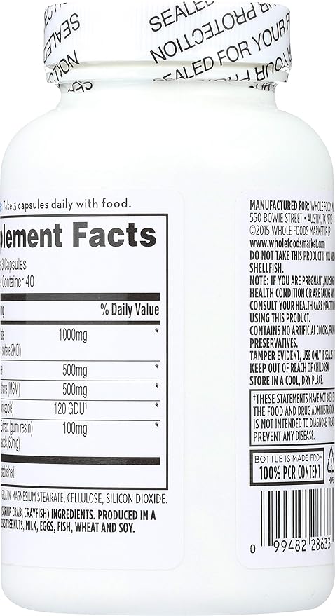 365 by Whole Foods Market Glucosamine Chondroitin &amp MSM 120 ct