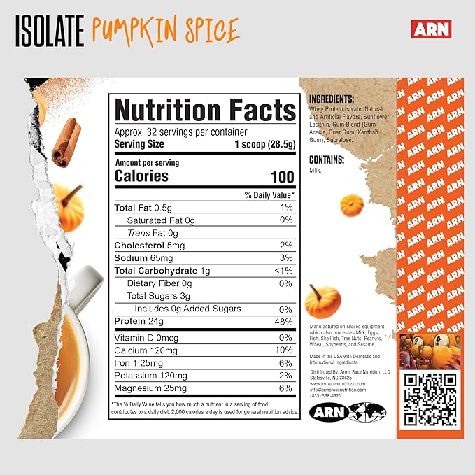 Arms Race Nutrition | ARN | Isolate Whey Protein (32 Servings Pumpkin Spice)