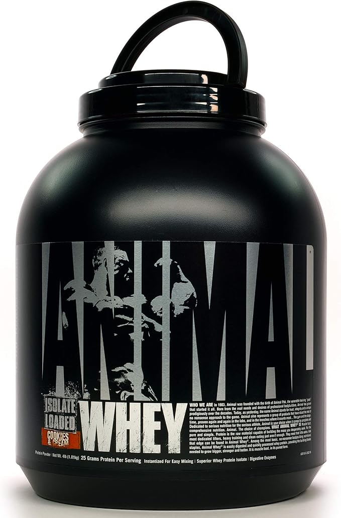 Animal Whey Isolate Protein Powder Loaded for Post Workout and Recovery &amp Pak - Convenient All-in-One Vitamin &amp Supplement Pack