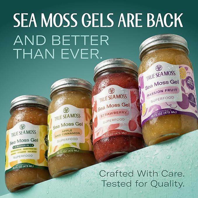 TrueSeaMoss Sea Moss Gel – Made in USA – 5-in-1 Formula – Wildcrafted Seamoss Ashwagandha &amp Jarred Vegetables – Ashwagandha Pack of 1 (Labels may Vary)