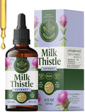 HERBAMAMA Milk Thistle Supplement - Vegan Liver Support with Milk Thistle Extract Tincture - Non-GMO Alcohol &amp Sugar-Free Liquid Silymarin Liver Detox Drops 56-Day Supply