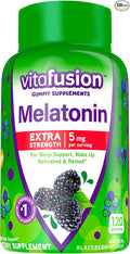 Vitafusion Fiber Well Fit Gummies 90 Count and Extra Strength Melatonin Gummies 120 Count Bundle