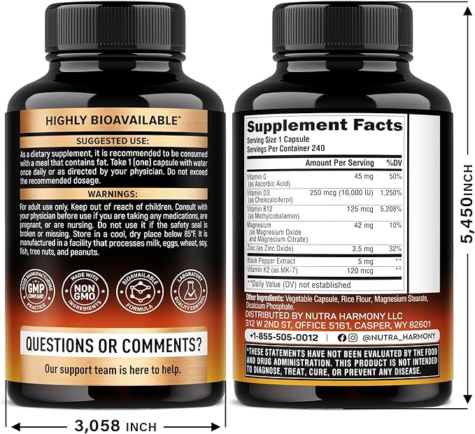 NUTRAHARMONY Vitamin D3 K2 &amp Multivitamins for Women Capsules
