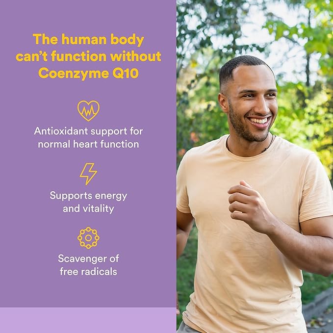 Natural Factors Coenzyme Q10 - Antioxidant Support Supplement Supports Cellular Energy Production - Better Absorption Aids Healthy Heart Function - 200 mg 60 Softgels (60 Servings)