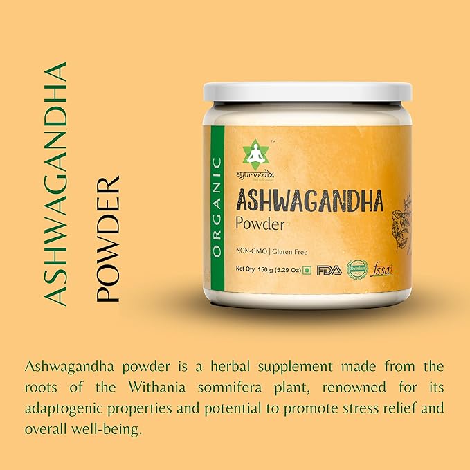 Organic Ashwagandha Root Powder | 5.29oz Reusable Jar | 100% Raw from India | Withania Somnifera - Ayurvedic Herbal Supplement Pack of 3