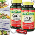 Choice Bundle Spring Valley Rapid-Release CoQ10 Coenzyme Q10 100 mg Softgels 120 CT 2 pk (240 Total) + Vitamin Guide &amp Pill Container (4 Items)!