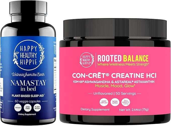 Happy Healthy Hippie Creatine HCl Powder &amp Namastay Natural Sleep Aid