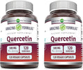 Amazing Formulas Quercetin 500mg Veggie Capsules Supplement | Non-GMO | Gluten Free | Supports Overall Health &amp Well Being (120 Count | 2 Pack)
