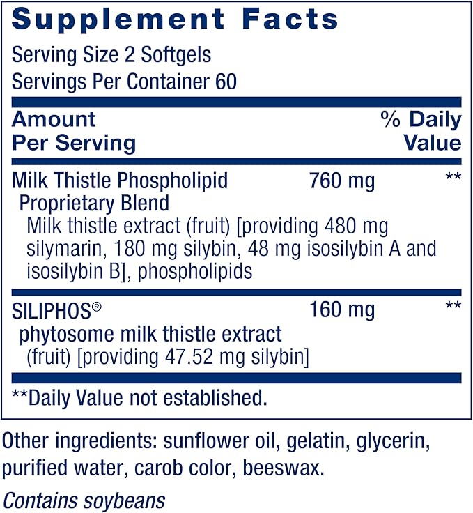 Life Extension Advanced Milk Thistle Liver Health Supplement Liver Detox Cell Division silymarin silybin bioavailable Gluten Free Non-GMO 120 softgels (Pack of 2)