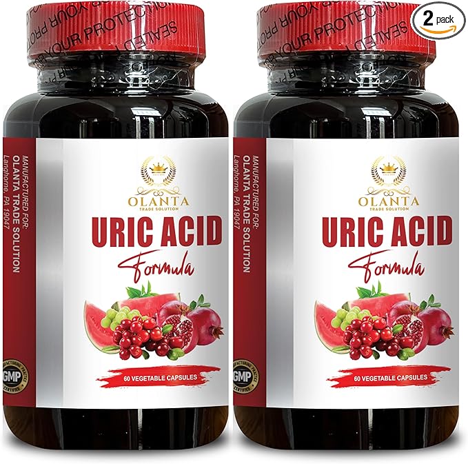 Generic URIC Acid Support Formula - Support Healthy Uric Acid Level Celery Seed Extract uric Acid Solution Milk Thistle - 2 Bottles 120 Capsules