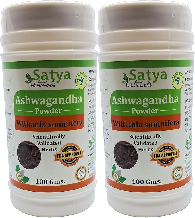 Ashwagandha (Withania Sominfera) Powder for Men and Women | Ayurvedic Herbal Powder Supplement/Remedy | Pack of 100 GMS. (2 Pack of 100 GMS.)