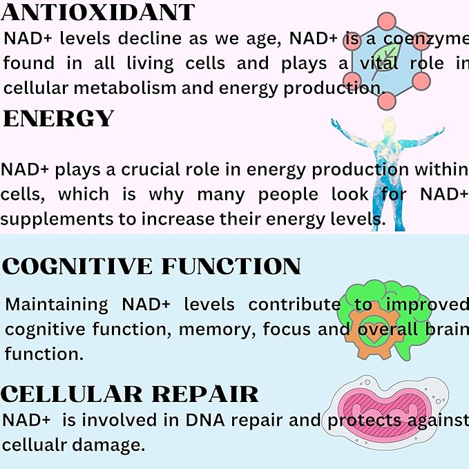 Nikoni Liposomal NAD+ 2000 mg with TMG and Pterostilbene Supports Healthy Aging-60 Softgels