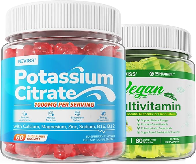 NEVISS Vegan Multivitamin Gummies with Potassium Citrate 1000mg Gummies