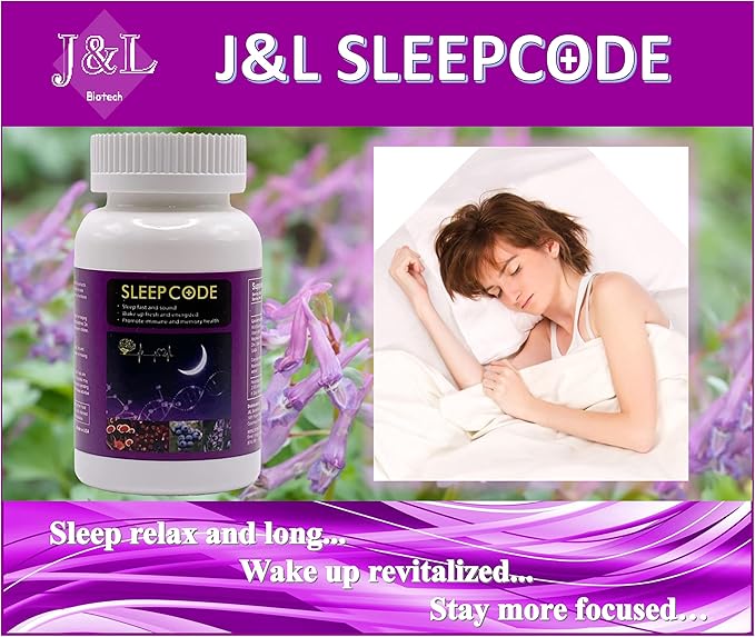 SLEEPCODE J&ampL Natural Supplement for Fast and Relax Sleep (60 Capsules)-L8