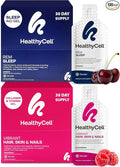 Healthycell REM Sleep Aid Supplement + Vibrant Hair Skin &amp Nails Liquid Collagen Supplement for Women &amp Men Bundle