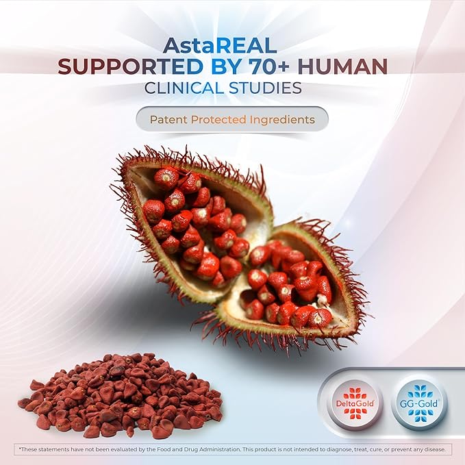 WELLNESS EXTRACT Astaxanthin 12mg Supplement – AstaREAL™ Astaxanthin with GG-Gold® Geranylgeraniol &amp DeltaGold® Tocotrienols Powerful Antioxidants for Eye Skin &amp Heart Health Support – 60 So