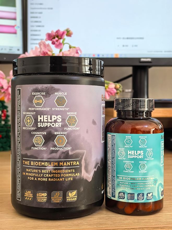 BioEmblem Magnesium Glycinate with Zinc and Creatine Monohydrate Powder