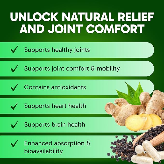 Clinical Effects TC Relief - Turmeric Curcumin with Bioperine Black Pepper - Joint Supplement for Comfort and Mobility - 60 Capsules
