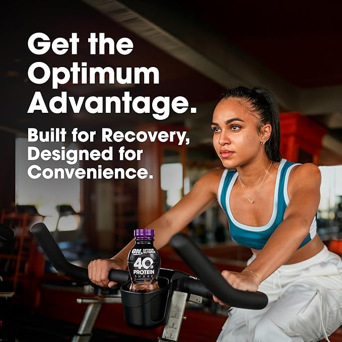 Optimum Nutrition 40g Protein Shake 40g of Protein Naturally Flavored Complete Protein Drink Chocolate 14 Fl Oz 12 Count (Pack of 1) (Packaging May Vary)