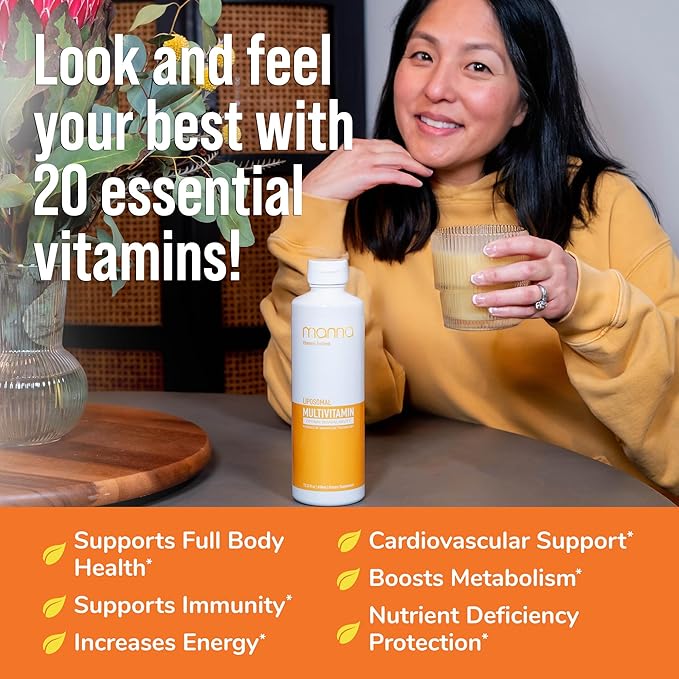 Manna Vitamins Evolved Liposomal Multivitamin - Daily Multivitamin Provides 20 Vitamins and Minerals - Multivitamins for Men and Women - Boosts Immune System Supports Energy and Metabolism